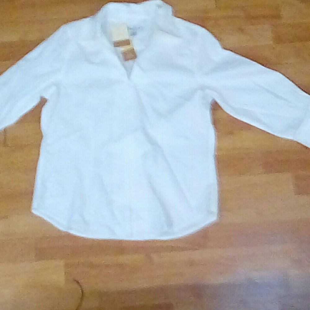 White dress zip up shirt